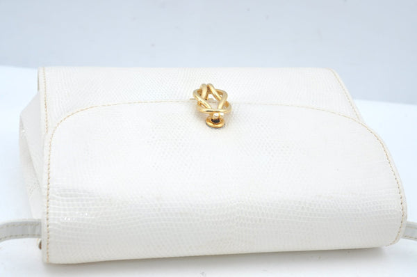 Authentic GUCCI Shoulder Cross Body Bag Purse Leather White L0388