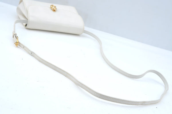 Authentic GUCCI Shoulder Cross Body Bag Purse Leather White L0388