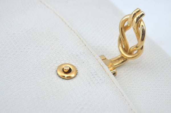 Authentic GUCCI Shoulder Cross Body Bag Purse Leather White L0388