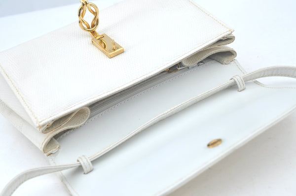 Authentic GUCCI Shoulder Cross Body Bag Purse Leather White L0388