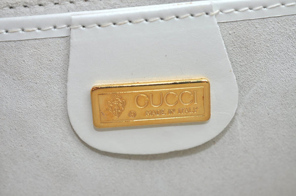 Authentic GUCCI Shoulder Cross Body Bag Purse Leather White L0388