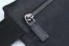 Authentic GUCCI Waist Body Bag Purse Canvas Leather Black L0391