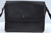 Authentic Burberrys Vintage Leather Shoulder Cross Body Bag Purse Black L0396