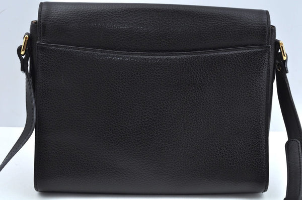 Authentic Burberrys Vintage Leather Shoulder Cross Body Bag Purse Black L0396