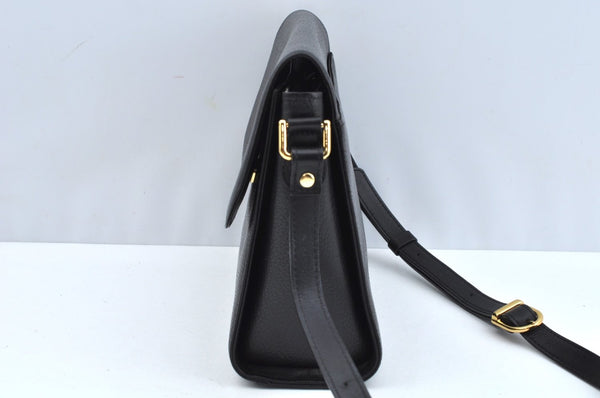 Authentic Burberrys Vintage Leather Shoulder Cross Body Bag Purse Black L0396