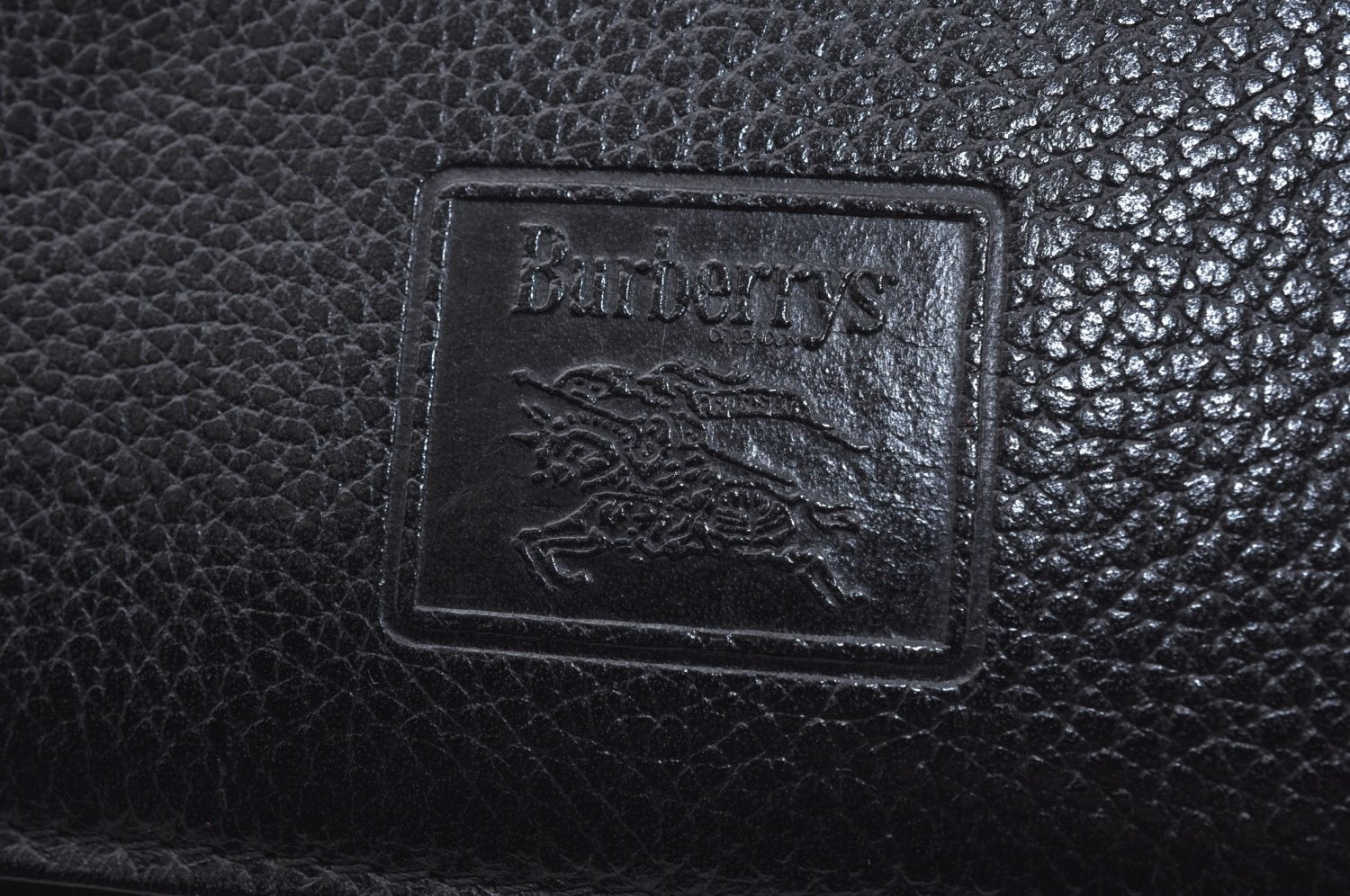 Authentic Burberrys Vintage Leather Shoulder Cross Body Bag Purse Black L0396