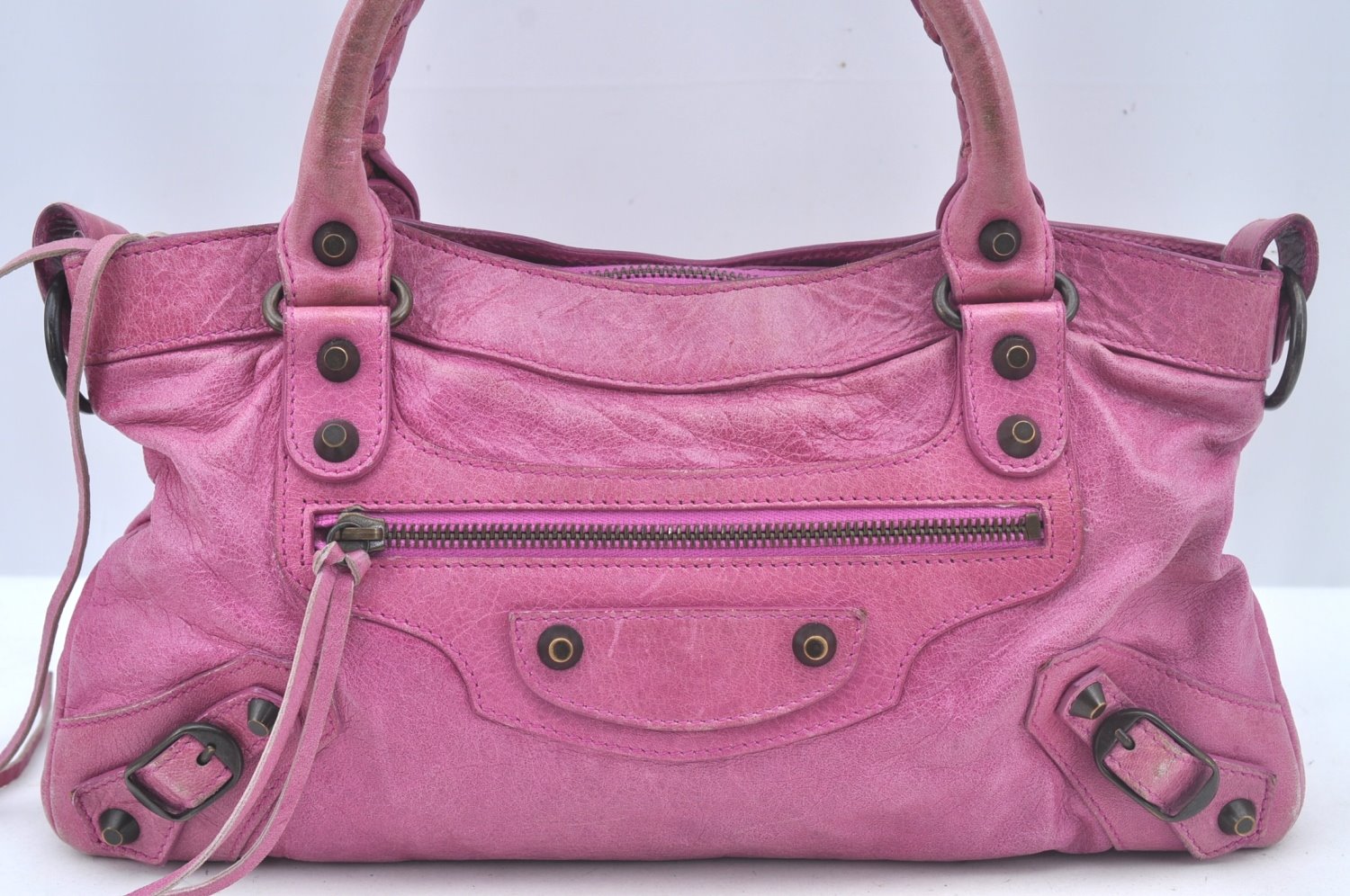 Authentic BALENCIAGA Giant The First 2Way Shoulder Hand Bag Leather Pink L0397