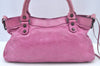 Authentic BALENCIAGA Giant The First 2Way Shoulder Hand Bag Leather Pink L0397