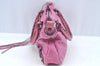 Authentic BALENCIAGA Giant The First 2Way Shoulder Hand Bag Leather Pink L0397