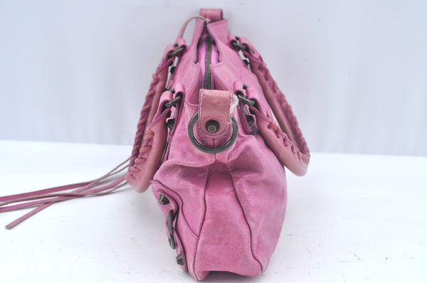 Authentic BALENCIAGA Giant The First 2Way Shoulder Hand Bag Leather Pink L0397