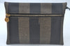 Authentic FENDI Pequin Shoulder Cross Body Bag Purse PVC Brown Black L0398