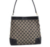 Authentic GUCCI Vintage Shoulder Tote Bag GG Canvas Leather Black L0399