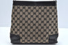 Authentic GUCCI Vintage Shoulder Tote Bag GG Canvas Leather Black L0399