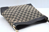 Authentic GUCCI Vintage Shoulder Tote Bag GG Canvas Leather Black L0399