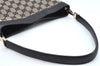 Authentic GUCCI Vintage Shoulder Tote Bag GG Canvas Leather Black L0399