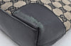 Authentic GUCCI Vintage Shoulder Tote Bag GG Canvas Leather Black L0399