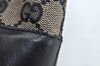 Authentic GUCCI Vintage Shoulder Tote Bag GG Canvas Leather Black L0399