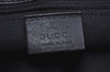 Authentic GUCCI Vintage Shoulder Tote Bag GG Canvas Leather Black L0399