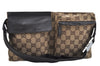 Authentic GUCCI GG Canvas Body Bag Leather 28566 Brown L0400