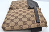 Authentic GUCCI GG Canvas Body Bag Leather 28566 Brown L0400