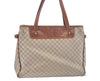 Authentic CELINE Macadam Blason Hand Tote Bag Canvas Leather Beige L0403