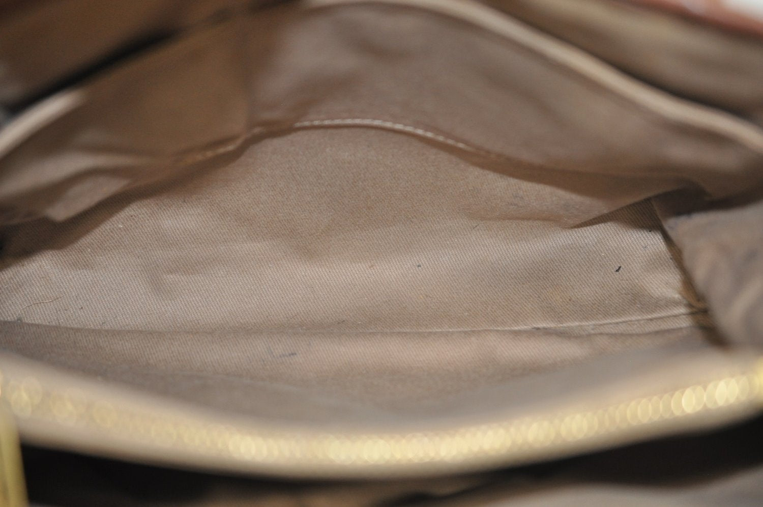 Authentic CELINE Macadam Blason Hand Tote Bag Canvas Leather Beige L0403
