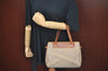 Authentic CELINE Macadam Blason Hand Tote Bag Canvas Leather Beige L0403