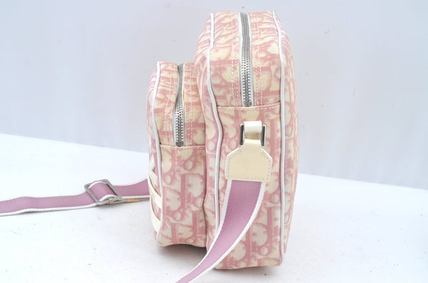 Authentic Christian Dior Trotter No.2 Shoulder Cross Body Bag PVC Pink L0404