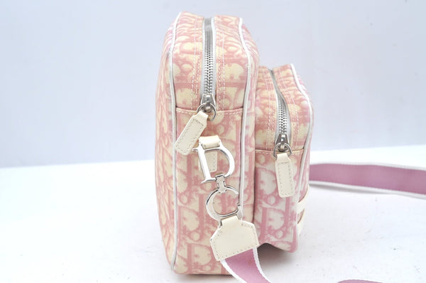 Authentic Christian Dior Trotter No.2 Shoulder Cross Body Bag PVC Pink L0404