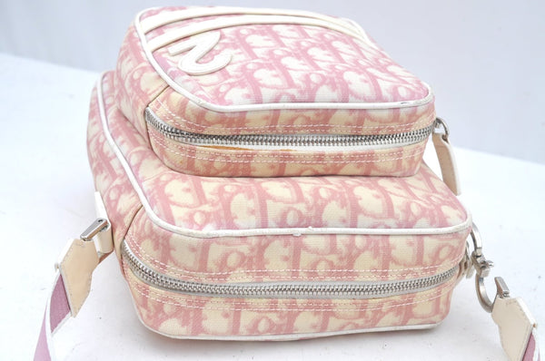 Authentic Christian Dior Trotter No.2 Shoulder Cross Body Bag PVC Pink L0404
