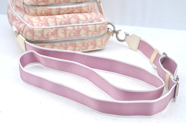 Authentic Christian Dior Trotter No.2 Shoulder Cross Body Bag PVC Pink L0404
