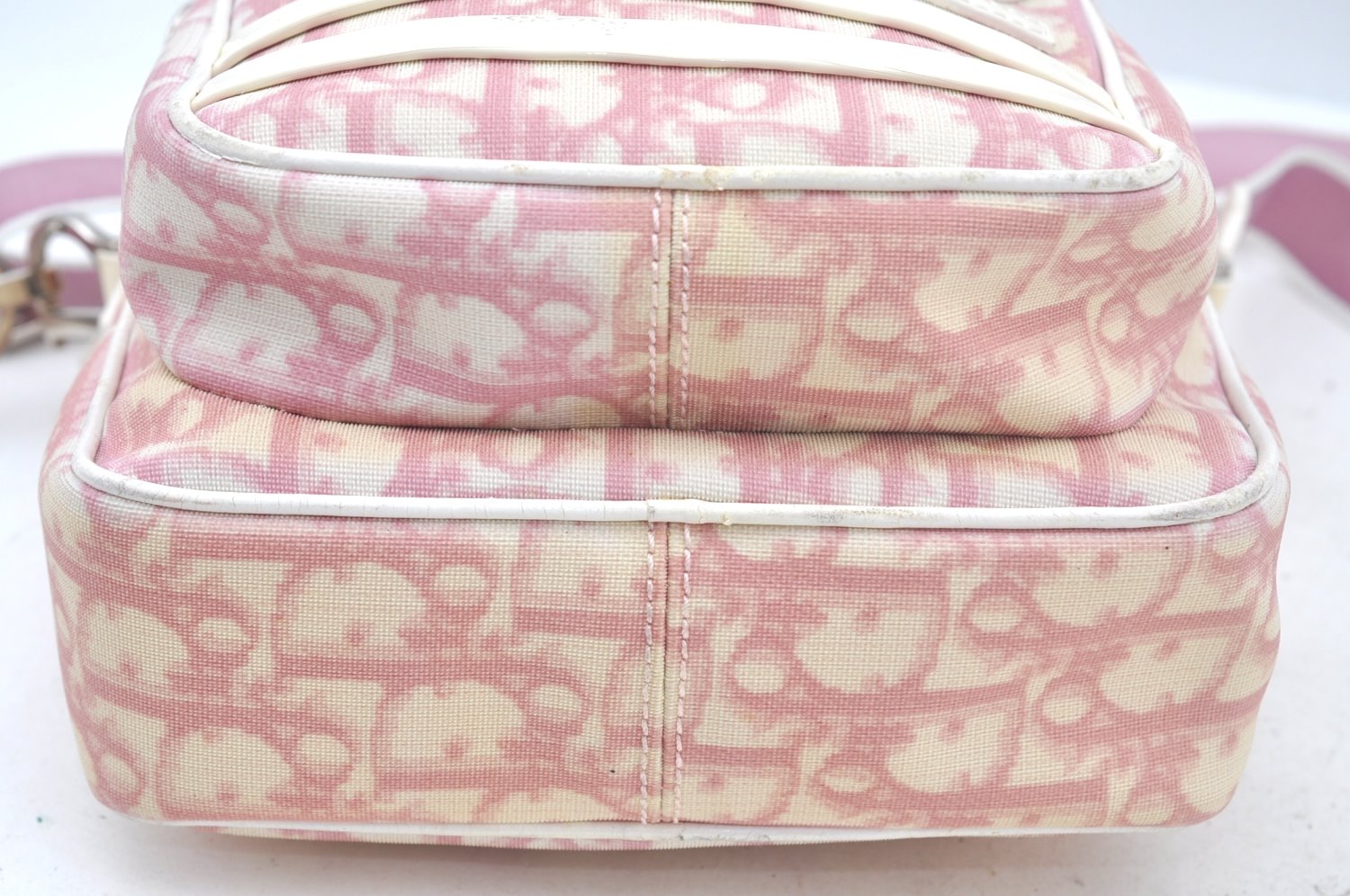 Authentic Christian Dior Trotter No.2 Shoulder Cross Body Bag PVC Pink L0404