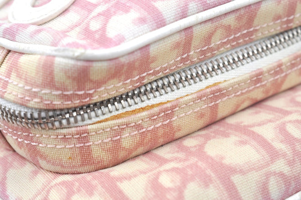 Authentic Christian Dior Trotter No.2 Shoulder Cross Body Bag PVC Pink L0404