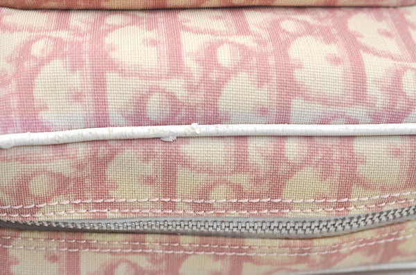 Authentic Christian Dior Trotter No.2 Shoulder Cross Body Bag PVC Pink L0404