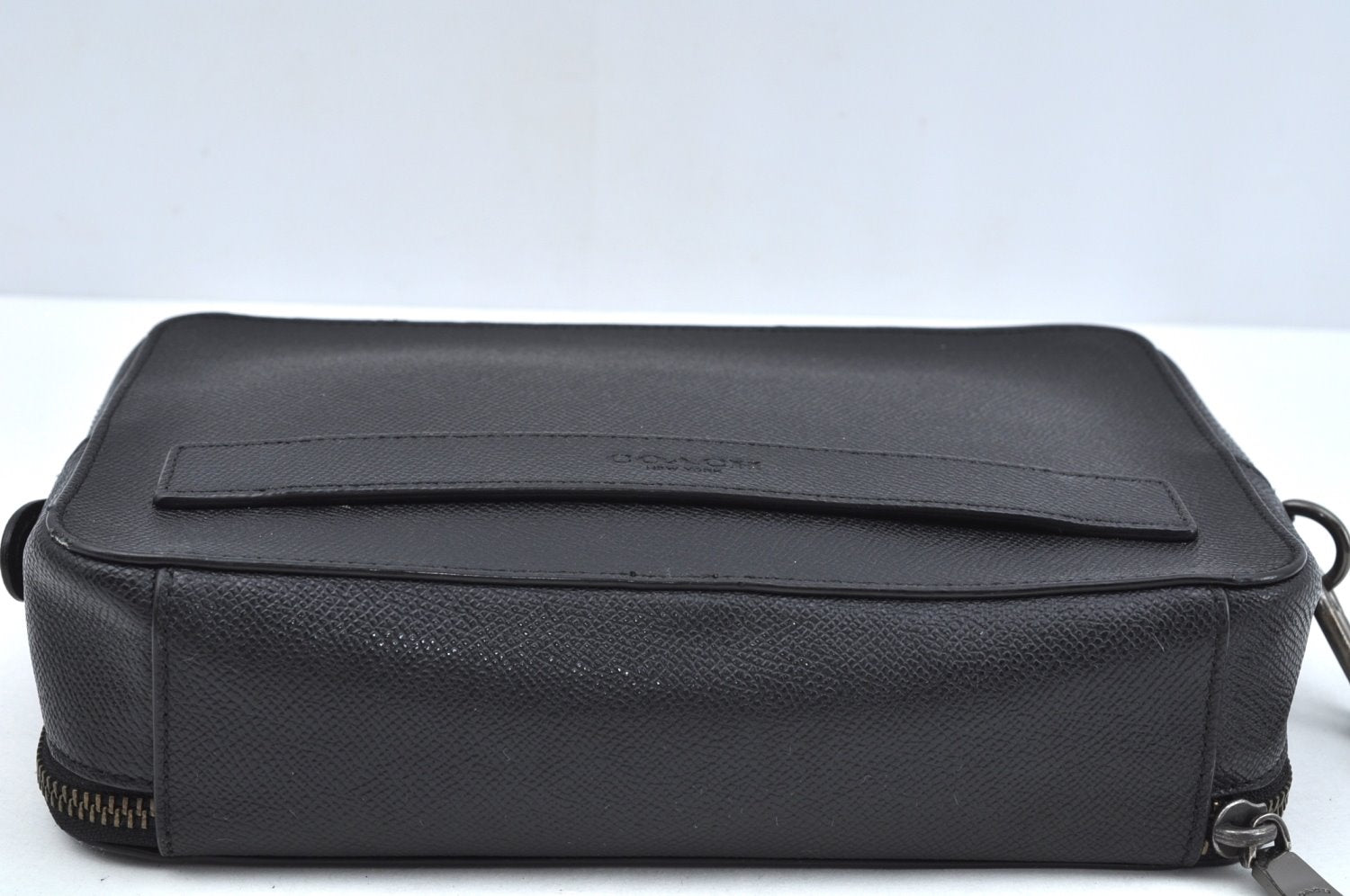 Authentic COACH Clutch Hand Bag Purse Leather Black L0406