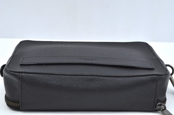Authentic COACH Clutch Hand Bag Purse Leather Black L0406