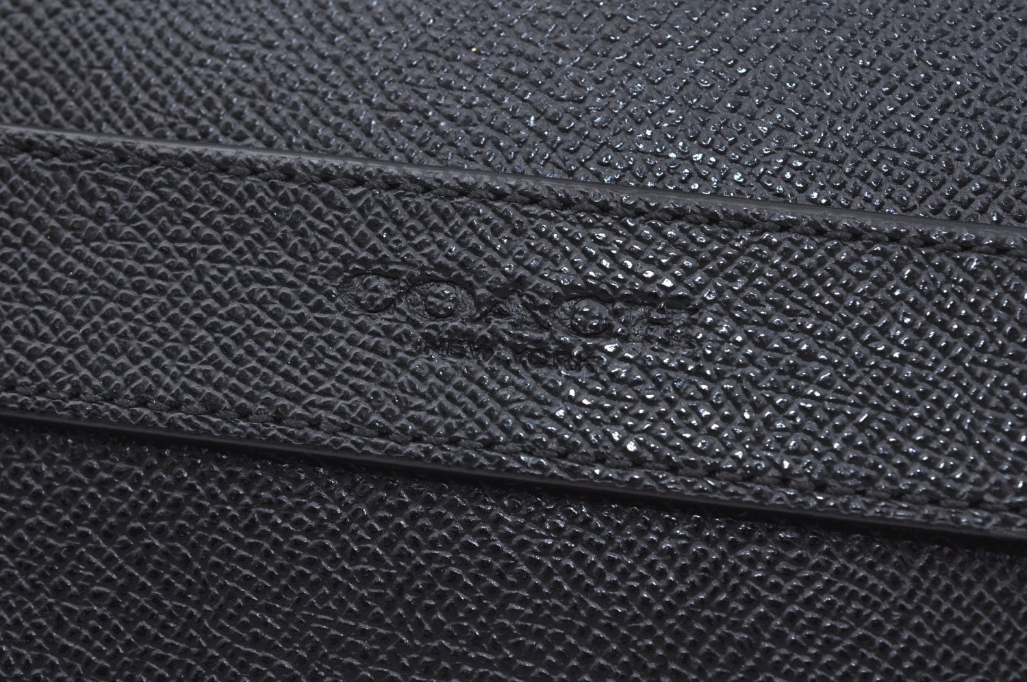 Authentic COACH Clutch Hand Bag Purse Leather Black L0406