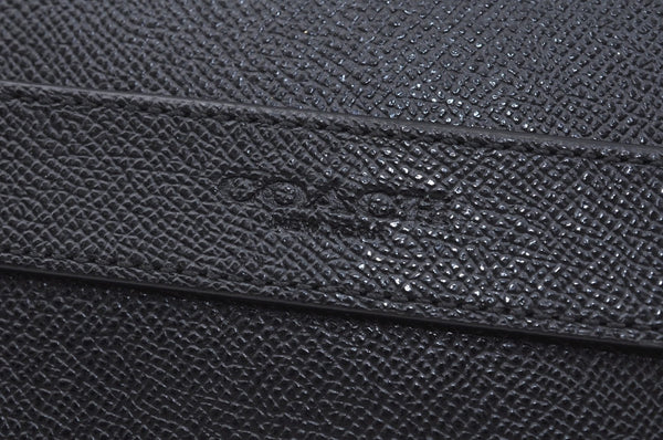 Authentic COACH Clutch Hand Bag Purse Leather Black L0406