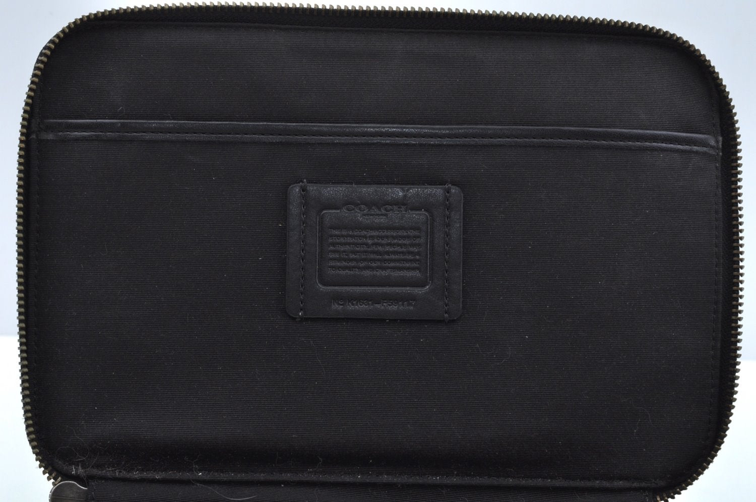 Authentic COACH Clutch Hand Bag Purse Leather Black L0406