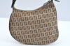 Authentic FENDI Zucchino Shoulder Hand Bag Purse Canvas Leather Brown L0407