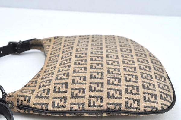 Authentic FENDI Zucchino Shoulder Hand Bag Purse Canvas Leather Brown L0407