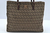 Authentic FENDI Zucchino Hand Bag Canvas Leather Beige L0408