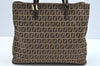 Authentic FENDI Zucchino Hand Bag Canvas Leather Beige L0408