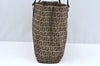 Authentic FENDI Zucchino Hand Bag Canvas Leather Beige L0408