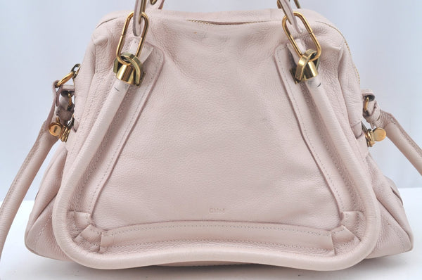 Authentic Chloe Paraty 2Way Shoulder Cross Body Hand Bag Leather Pink L0410