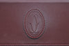 Authentic Cartier Must de Cartier Clutch Bag Leather Bordeaux Red L0411