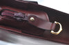 Authentic Cartier Must de Cartier Clutch Bag Leather Bordeaux Red L0411