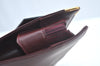 Authentic Cartier Must de Cartier Clutch Bag Leather Bordeaux Red L0411