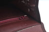 Authentic Cartier Must de Cartier Clutch Bag Purse Leather Bordeaux Red L0412