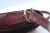 Authentic Cartier Must de Cartier Leather Shoulder Cross Bag Bordeaux Red L0413